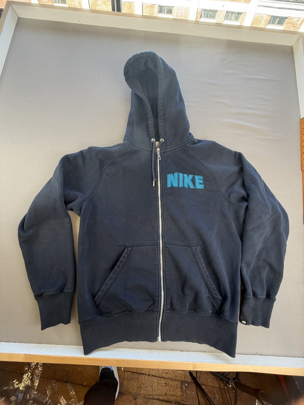Nike Hoodie Sweatshirt Mens Medium Blue Full Zip Fleece Athletic Dept 547741-410